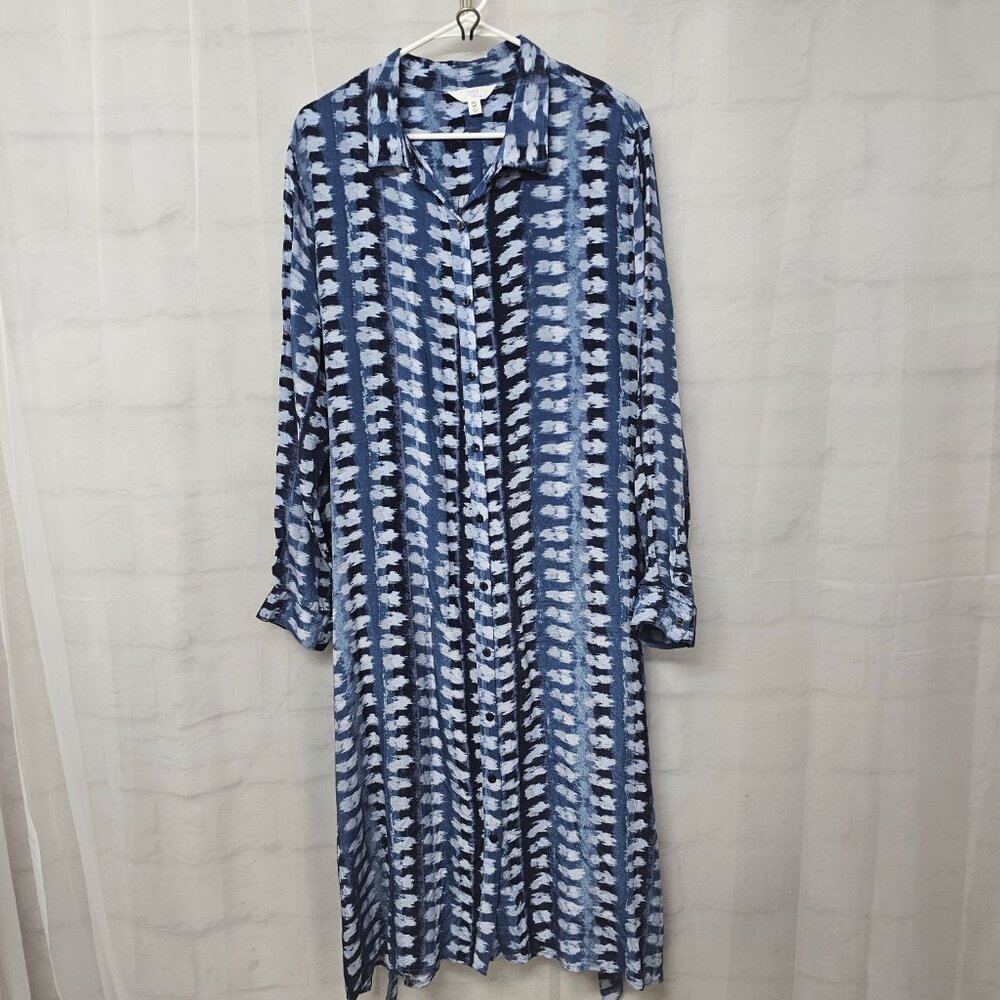 Time and Tru Shirt Dress Grunge Belted Maxi Casual Boho Indie 2XL - Picture 7 of 12